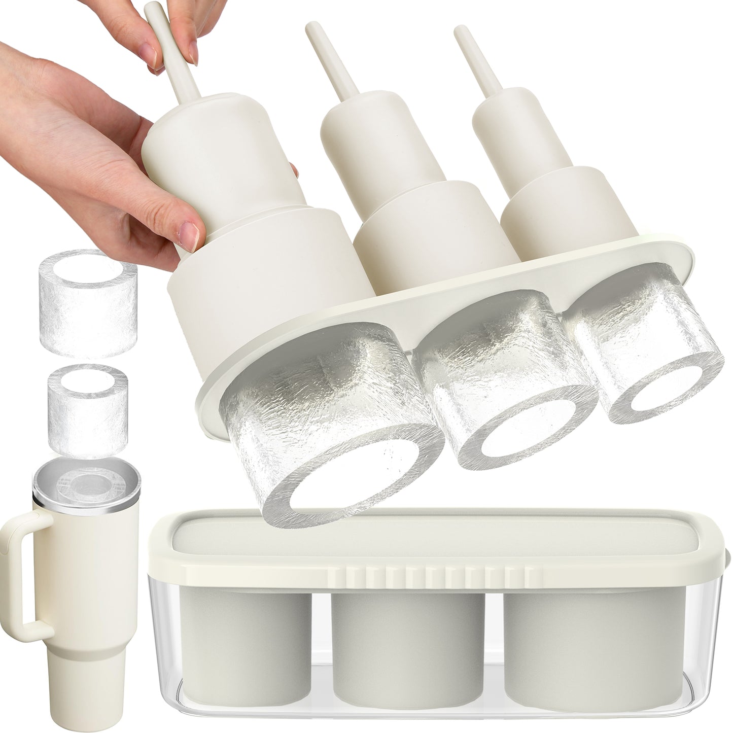 Ukulork Ice Cube Tray for Tumbler Cup 30Oz-40Oz (Second Generation)