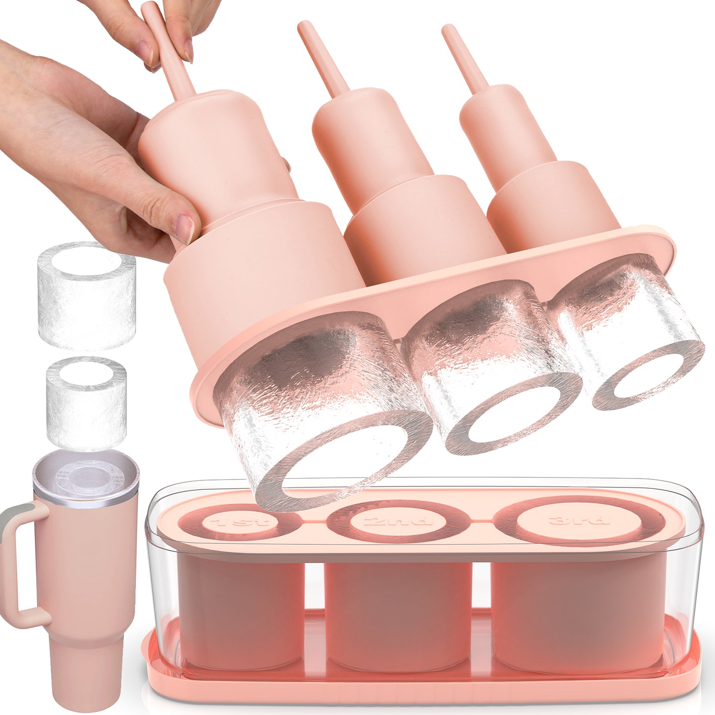 Ukulork Ice Cube Tray for Tumbler Cup 30Oz-40Oz (Second Generation)