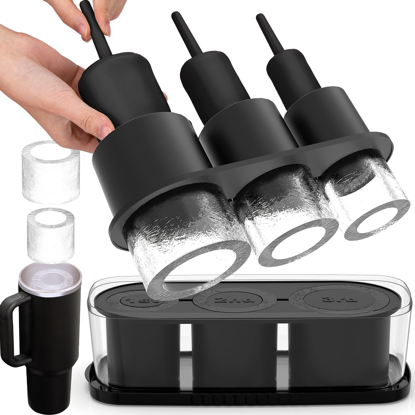 Ukulork Ice Cube Tray for Tumbler Cup 30Oz-40Oz (Second Generation)