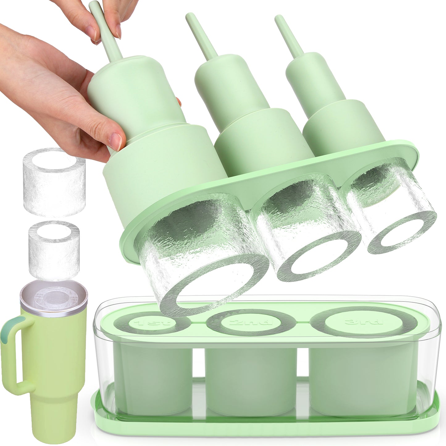 Ukulork Ice Cube Tray for Tumbler Cup 30Oz-40Oz (Second Generation)